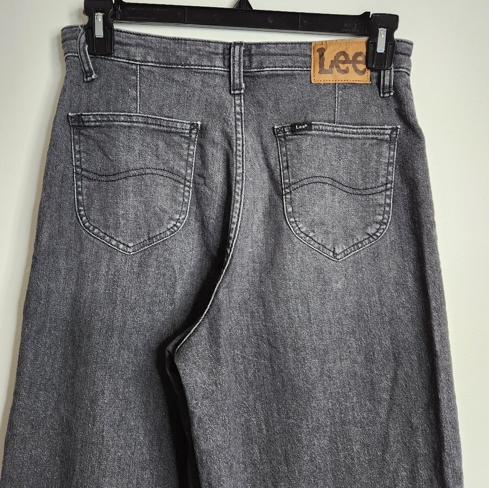 SOLD π Lee Denim Legendary Black High Rise Wide Leg Skater Jeans Size 10 Short - Picture 9 of 14